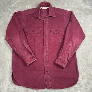 LL Bean Long Sleeve Shirt Size 16 1/2 Tall XL Maroon Button Up Classic Utility